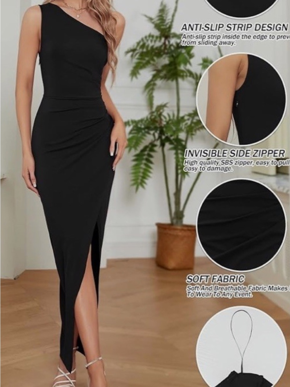 Sarin Mathews One-Shoulder Ruched Evening Dress - Picture 4 of 10